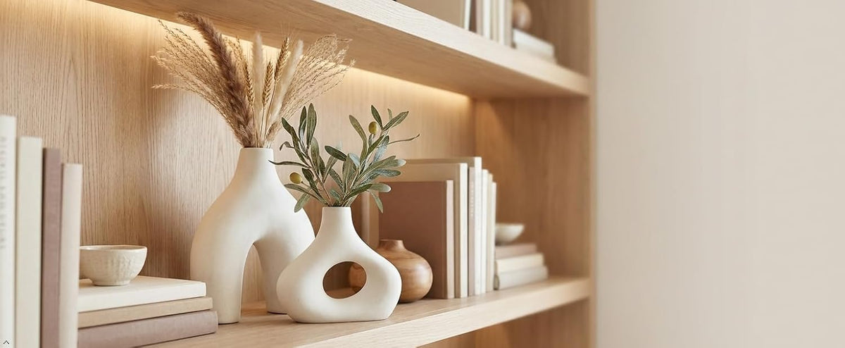Modern Ceramic Donut Vase Set of 2